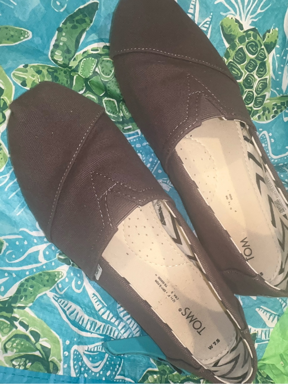 Toms Brown Canvas Classic Slip-On Flats